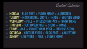 Develop a content strategy across the week - Don't limit it to your business